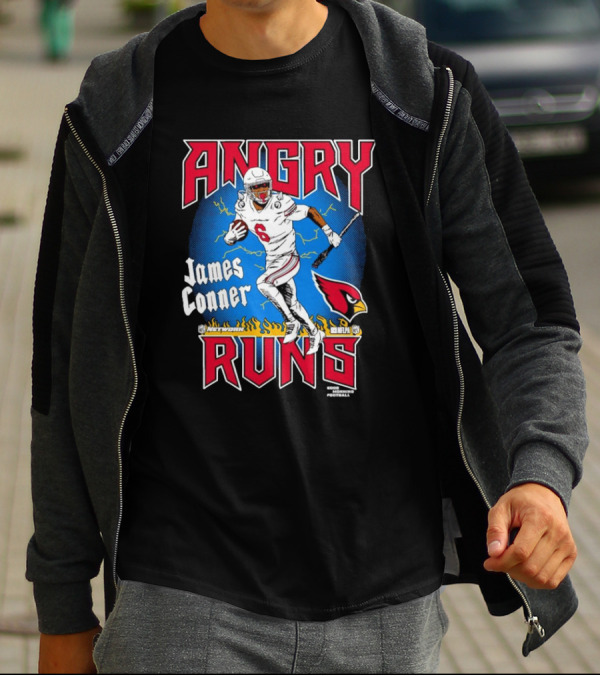 James Conner Angry Runs Arizona Cardinals NFLPA Good Morning Football T-Shirt