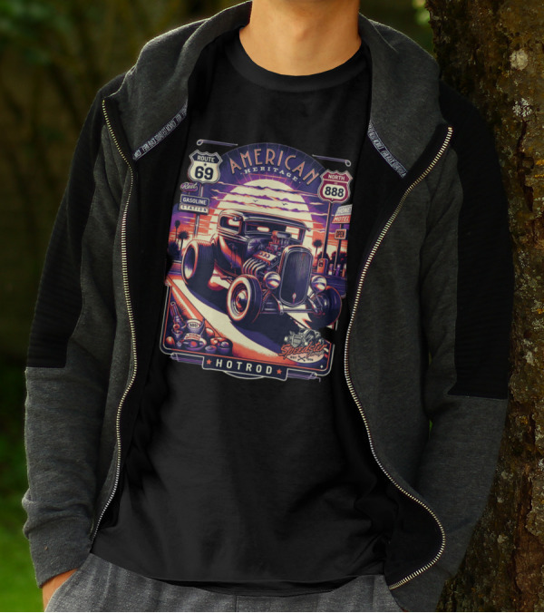 American Heritage Route 69 Hotrod Speedster Gasoline Motel T-Shirt