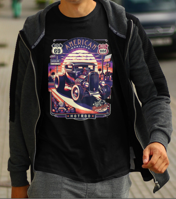 American Heritage Route 69 Hotrod Speedster Gasoline Motel T-Shirt