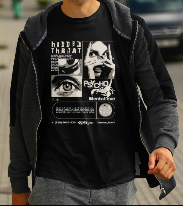 Hidden Threat Psycho Mental .exe Unseen Behavior T-Shirt