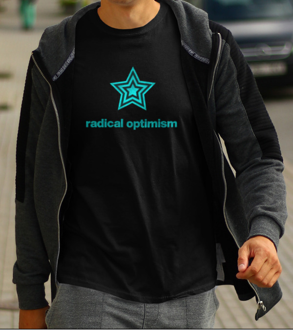 Radical Optimism Star Symbol In Blue And Black T-Shirt