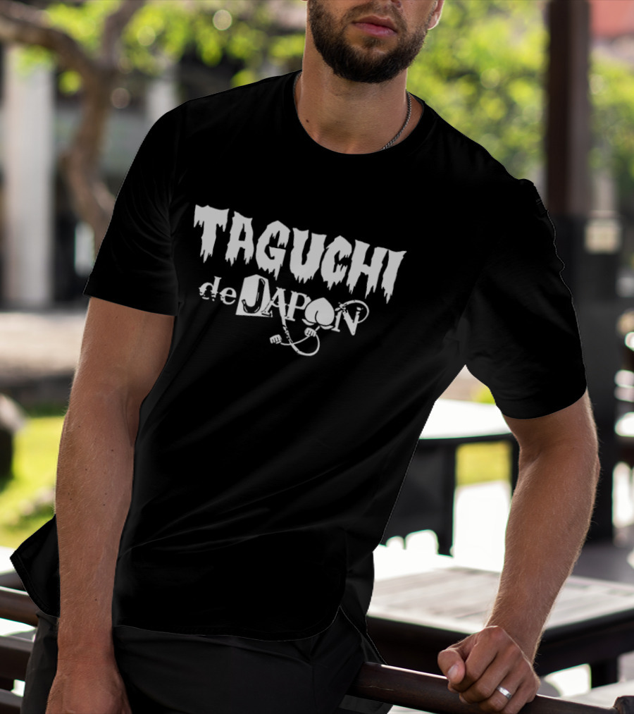 Taguchi De Japon Text With Microphone Cable T-Shirt