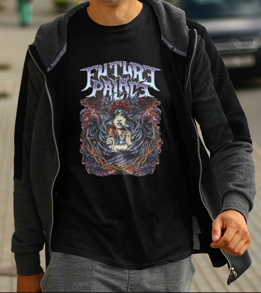 Future Palace Flames Winged Woman T-Shirt