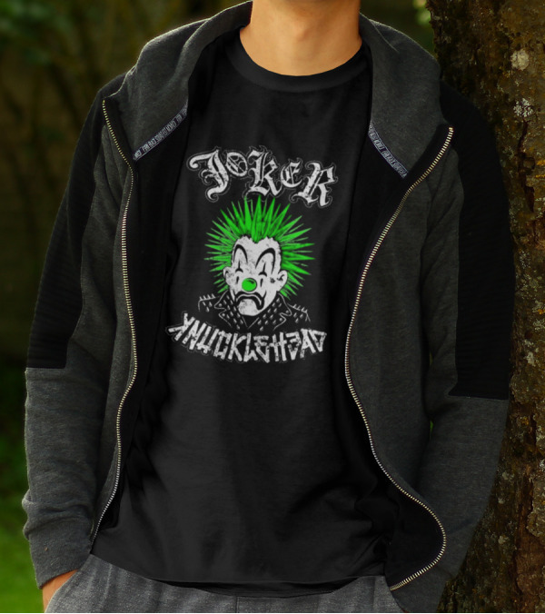 Joker Knucklehead Punk Clown Green Mohawk T-Shirt