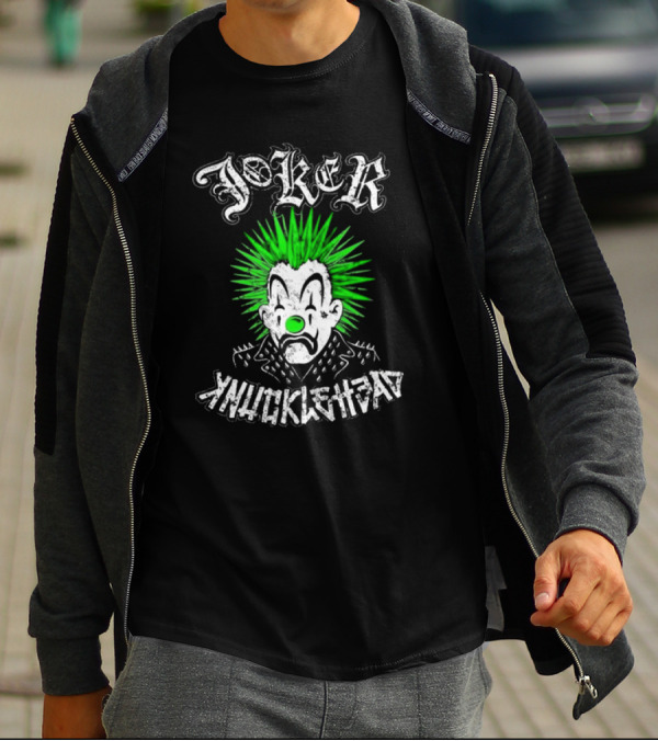 Joker Knucklehead Punk Clown Green Mohawk T-Shirt
