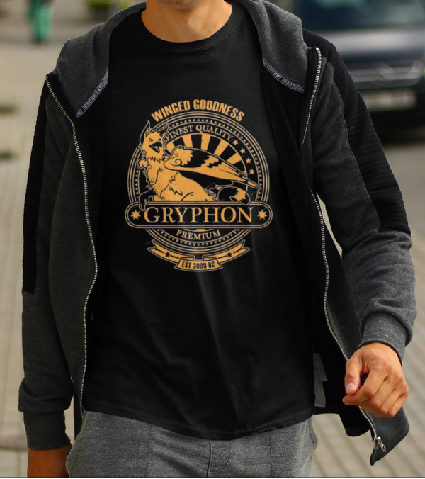 Winged Goodness Gryphon Premium Finest Quality Est 3000 BC T-Shirt