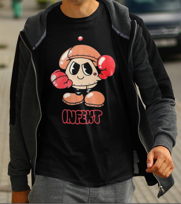 INFEKT Shrobo Cartoon Character With Boxing Gloves T-Shirt