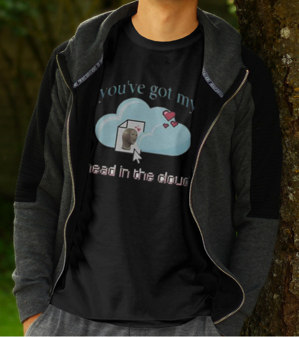 You’ve Got My Head In The Cloud Cursor Hearts 3D Model Image T-Shirt