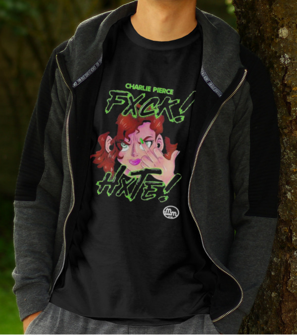 Charlie Pierce Fxck Hxte Redhead Character Green Accent T-Shirt