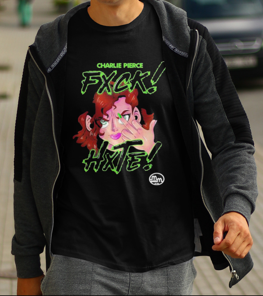 Charlie Pierce Fxck Hxte Redhead Character Green Accent T-Shirt