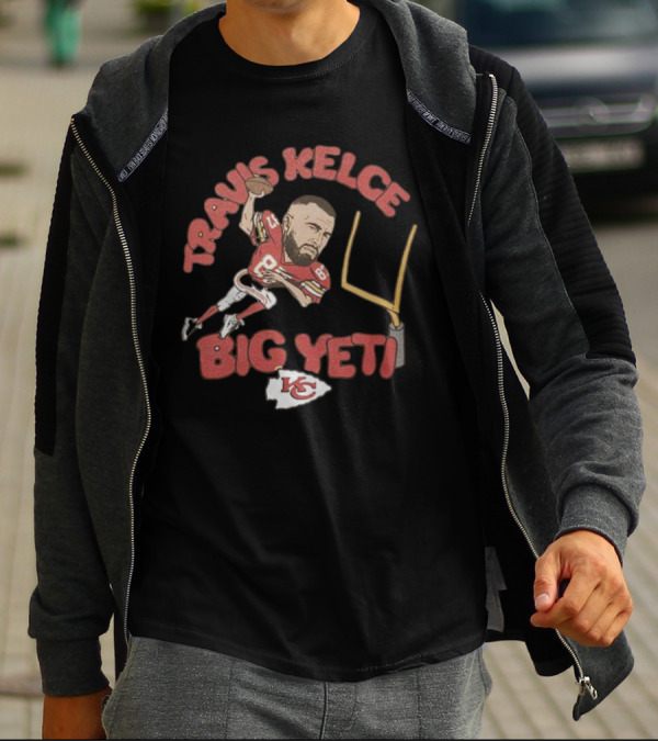 Travis Kelce Big Yeti Chiefs Football Goalpost T-Shirt