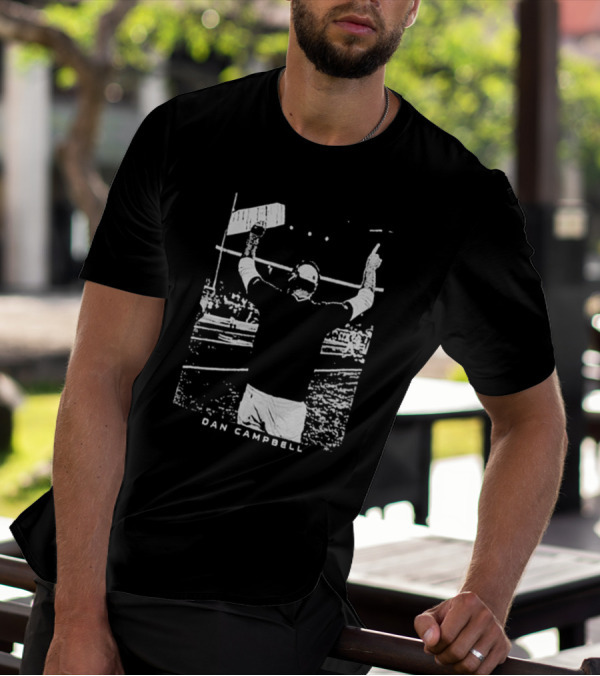 Dan Campbell Detroit Lions Celebratory Gesture Majestic Threads T-Shirt