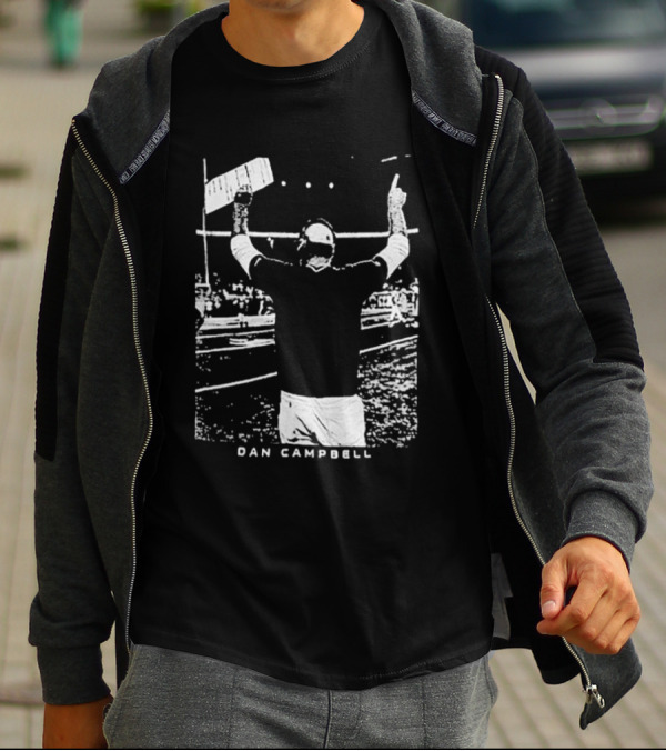 Dan Campbell Detroit Lions Celebratory Gesture Majestic Threads T-Shirt