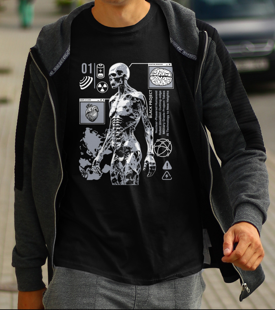 Black Project Nuclear Robust Humanoid Quantum Analysis T-Shirt