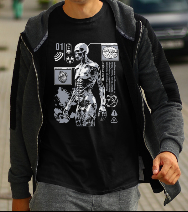 Black Project Nuclear Robust Humanoid Quantum Analysis T-Shirt