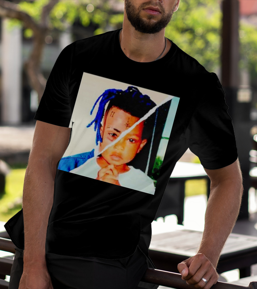 XXXTentacion Rapper Childhood And Adult Portrait Fusion T-Shirt