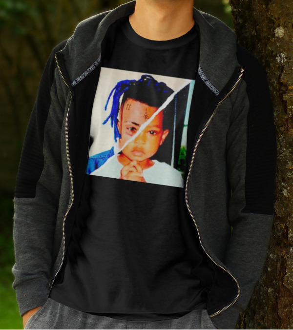 XXXTentacion Rapper Childhood And Adult Portrait Fusion T-Shirt