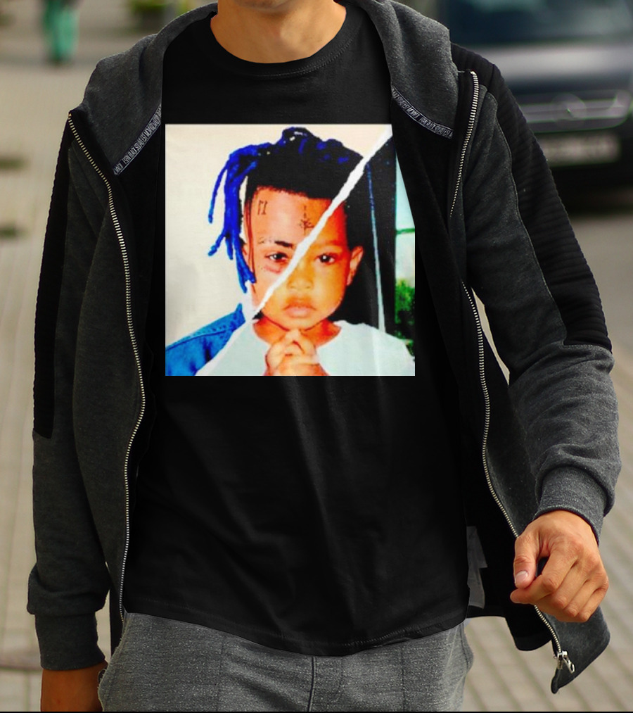 XXXTentacion Rapper Childhood And Adult Portrait Fusion T-Shirt