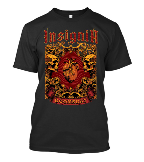 Insignia Doomsday Ornamental Skull Heart T-Shirt