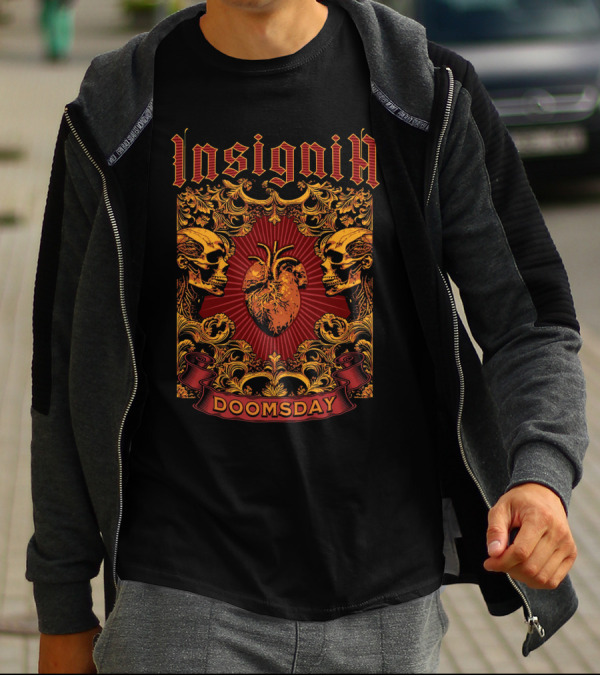 Insignia Doomsday Ornamental Skull Heart T-Shirt