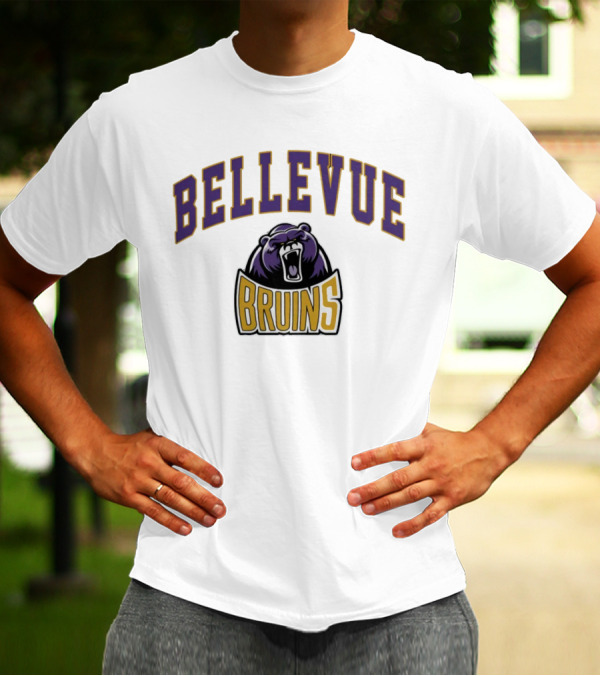 Bellevue University Bruins Roaring Bear Purple And Gold T-Shirt
