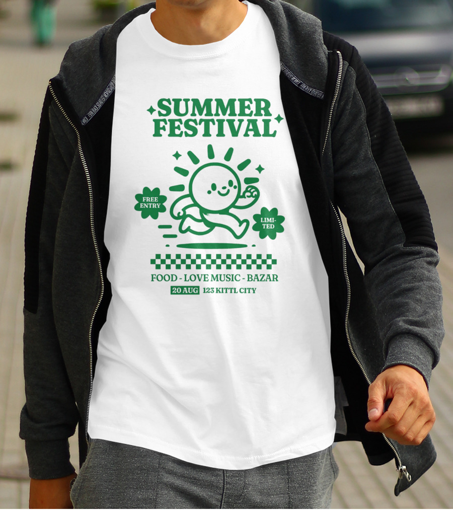 SUMMER FESTIVAL FREE ENTRY LIMITED FOOD LOVE MUSIC BAZAR 20 AUG 123 KITTL CITY T-Shirt