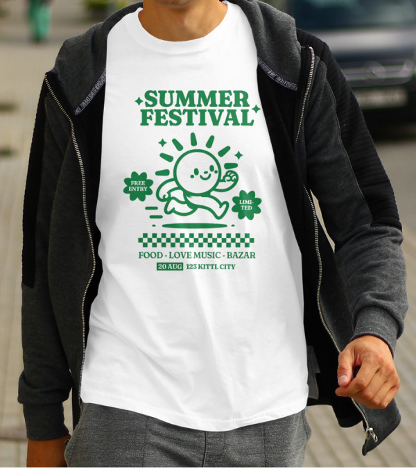 SUMMER FESTIVAL FREE ENTRY LIMITED FOOD LOVE MUSIC BAZAR 20 AUG 123 KITTL CITY T-Shirt