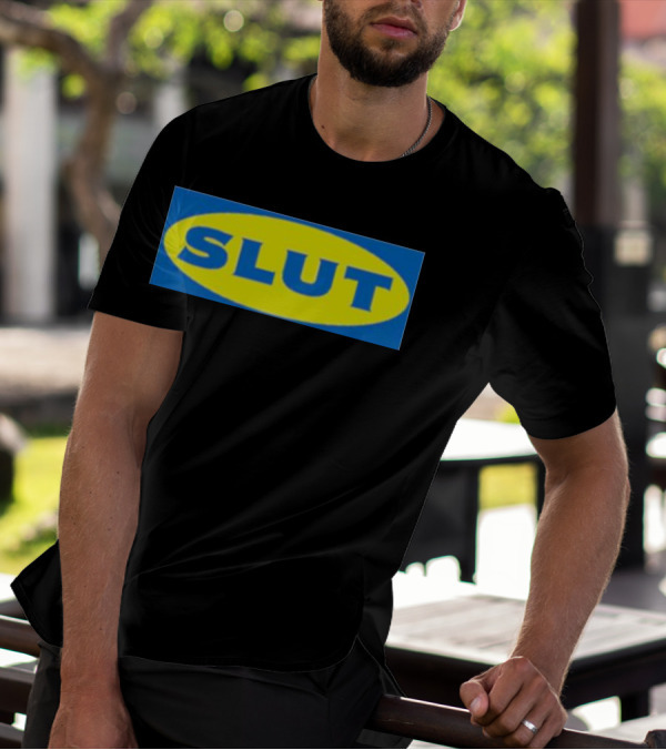 SLUT Parody Of Swedish Iconic Branding T-Shirt