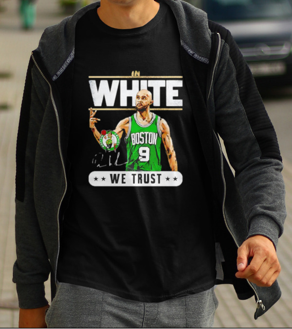 In White Boston Number 9 We Trust T-Shirt