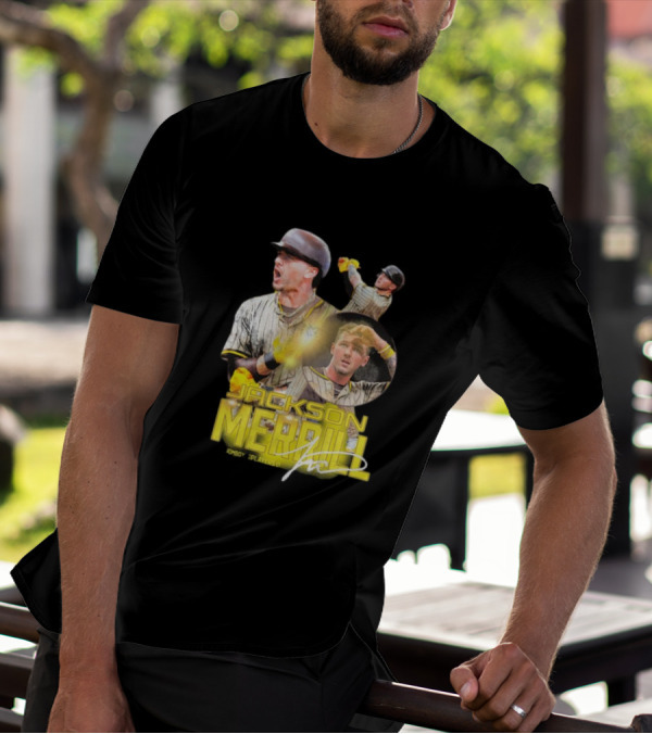 Jackson Merrill San Diego Padres Player Signature Baseball T-Shirt