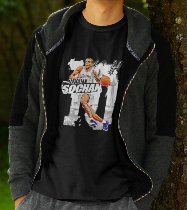 Jeremy Sochan Spurs Basketball San Antonio Skyline T-Shirt