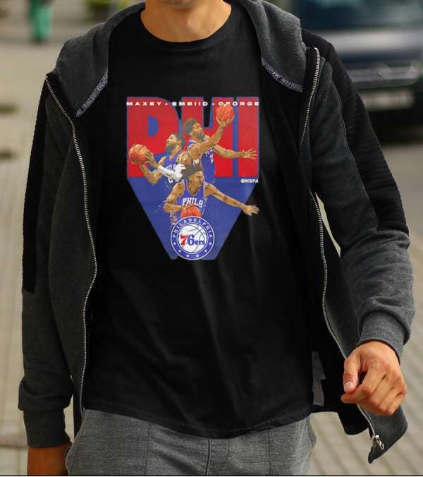Maxey Embiid George PHI Philadelphia 76ers NBA Players T-Shirt
