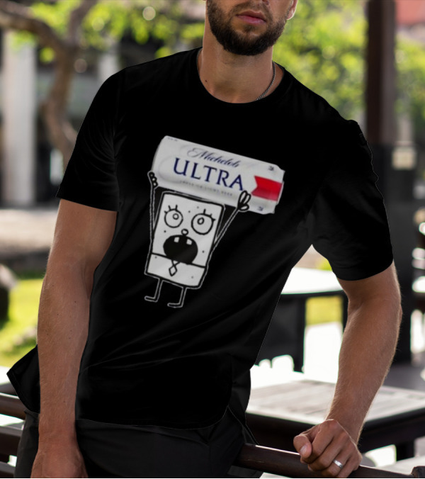 Doodlebob Michelob Ultra Holding Beer Can T-Shirt