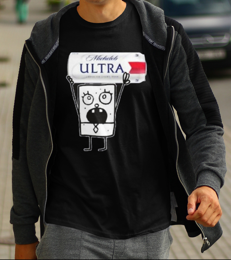 Doodlebob Michelob Ultra Holding Beer Can T-Shirt