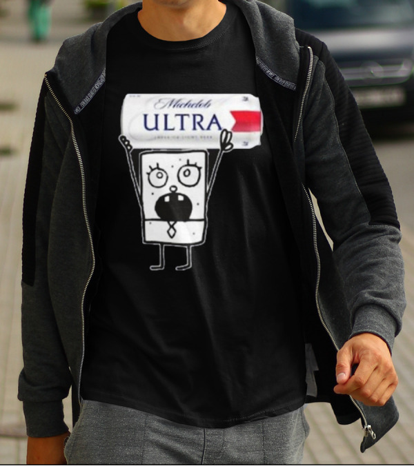 Doodlebob Michelob Ultra Holding Beer Can T-Shirt