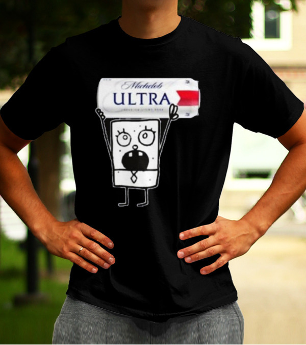 Doodlebob Michelob Ultra Holding Beer Can T-Shirt