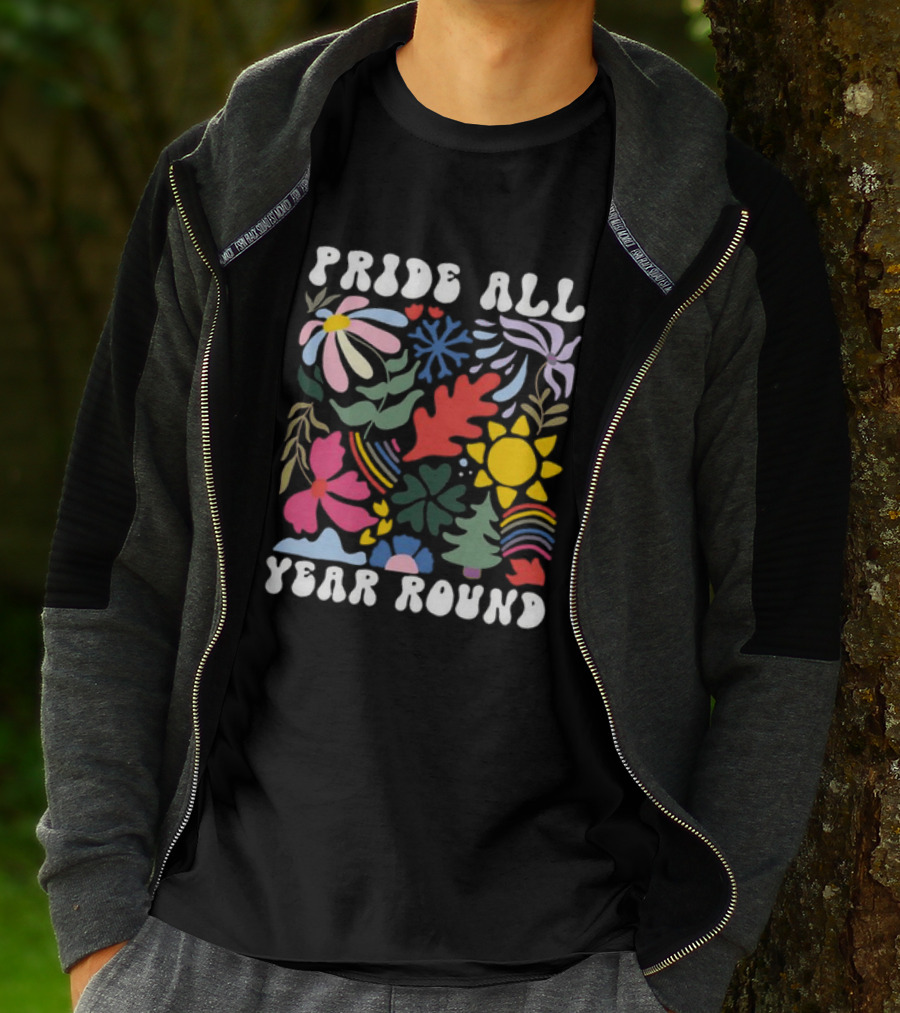 Pride All Year Round Colorful Nature And Abstract Florals T-Shirt