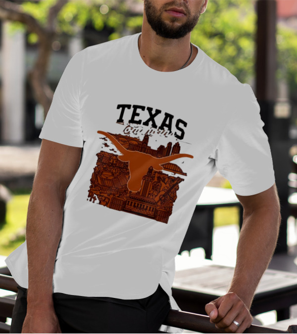 Texas Longhorns Burnt Orange City Skyline T-Shirt