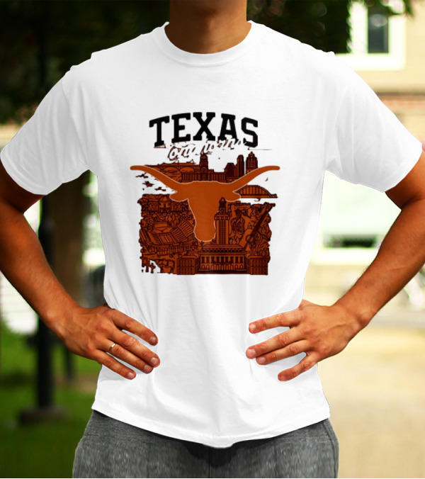 Texas Longhorns Burnt Orange City Skyline T-Shirt