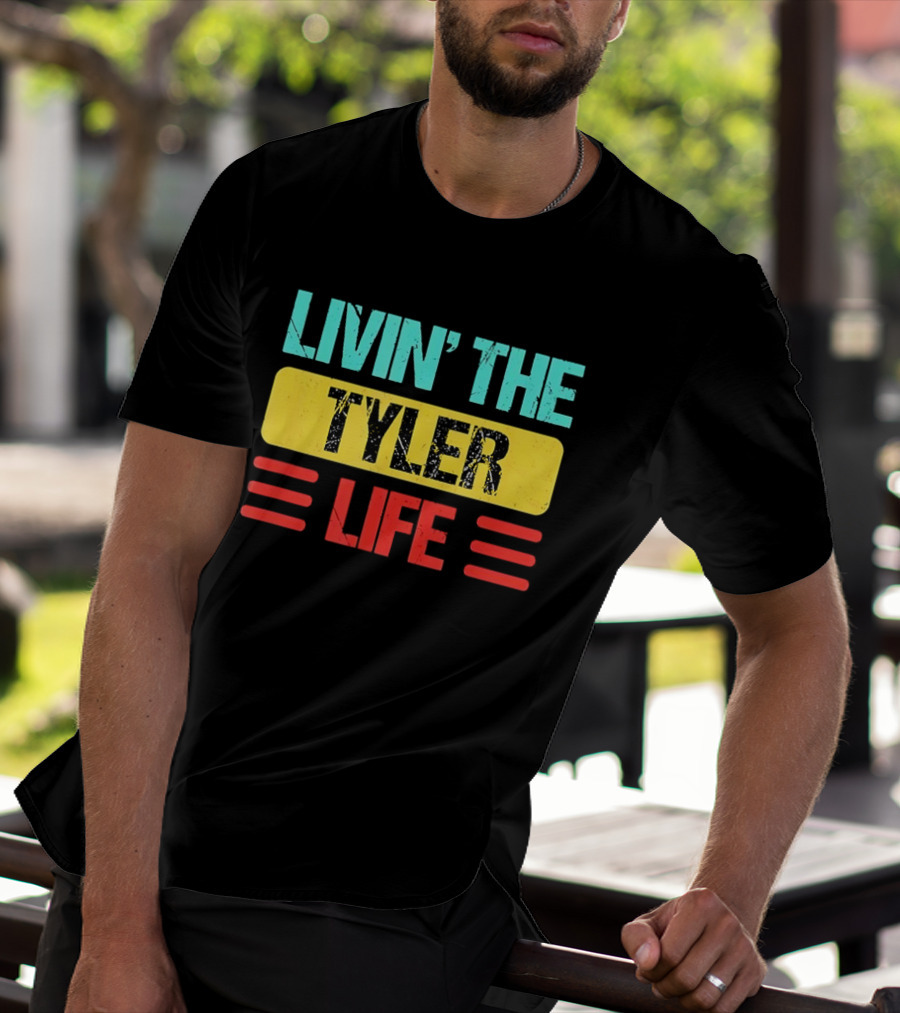 Livin The Tyler Life Retro Color Blocks T-Shirt