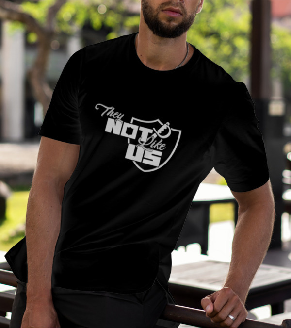 They Not Like Us Shield Logo Las Vegas Raiders T-Shirt