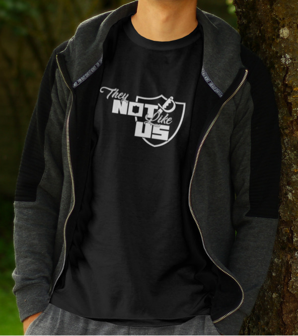 They Not Like Us Shield Logo Las Vegas Raiders T-Shirt