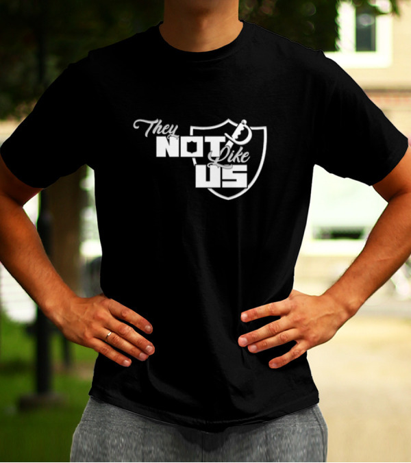 They Not Like Us Shield Logo Las Vegas Raiders T-Shirt