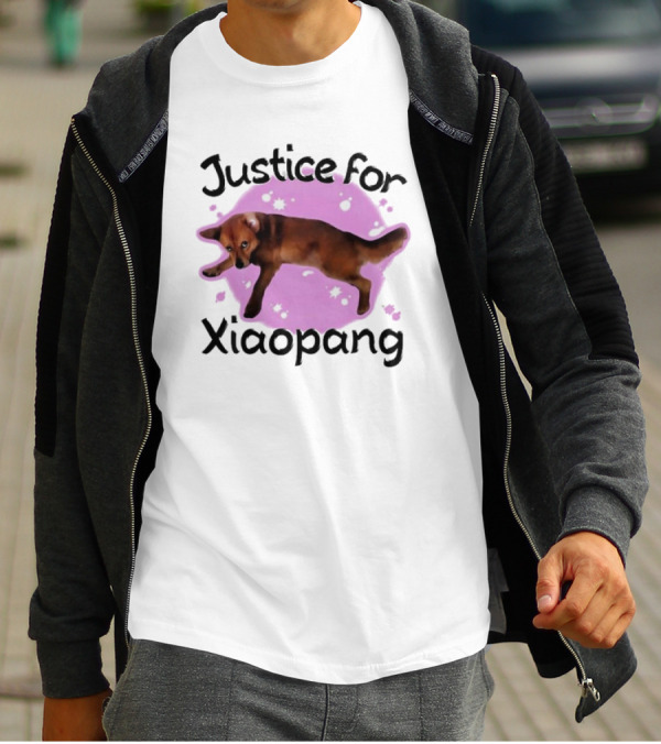 Justice For Xiaopang Cute Animal Pink Starry Circle T-Shirt
