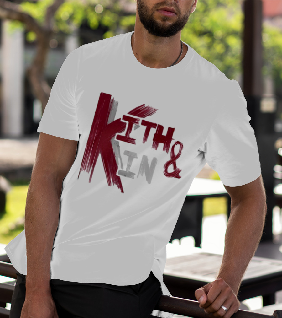 Kith And Kin Bold Red And Gray Text T-Shirt