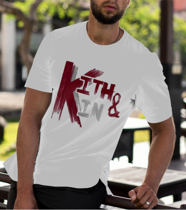 Kith And Kin Bold Red And Gray Text T-Shirt