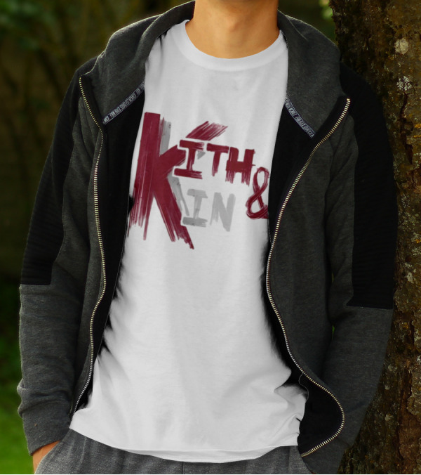 Kith And Kin Bold Red And Gray Text T-Shirt