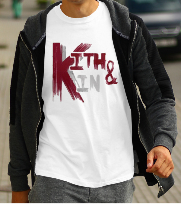 Kith And Kin Bold Red And Gray Text T-Shirt