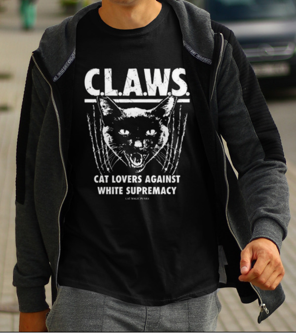 C.L.A.W.S. Cat Lovers Against White Supremacy Cat Magic Punks T-Shirt