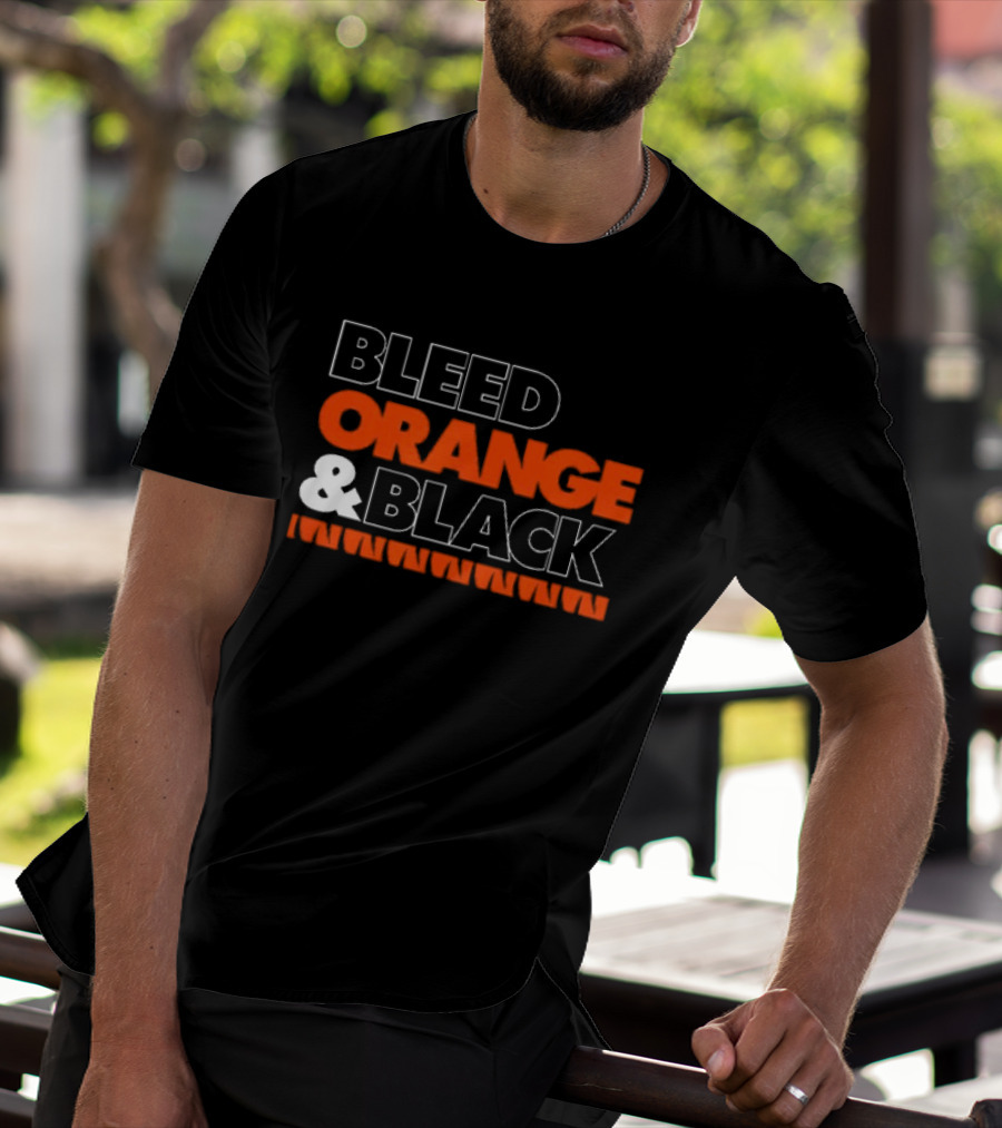 Bleed Orange And Black Team Spirit T-Shirt